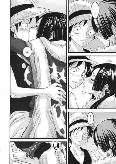 発情した巨乳美人のハンコックがルフィにおっぱいモミモミされたりおまんこ弄られて潮吹いてしまい、中出しのラブラブエッチしてもらって絶頂してるおｗc